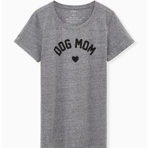 Torrid Dog Mom Slim Fit Crew Tee Triblend Jersey Heather Gray NWT